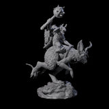 Attacking Goblin on Jackalope A Miniature for Dungeons and Dragons, Pathfinder or other TTRPGs