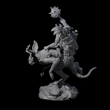 Attacking Goblin on Jackalope A Miniature for Dungeons and Dragons, Pathfinder or other TTRPGs