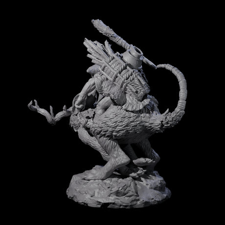 Attacking Goblin on Jackalope B Miniature for Dungeons and Dragons, Pathfinder or other TTRPGs