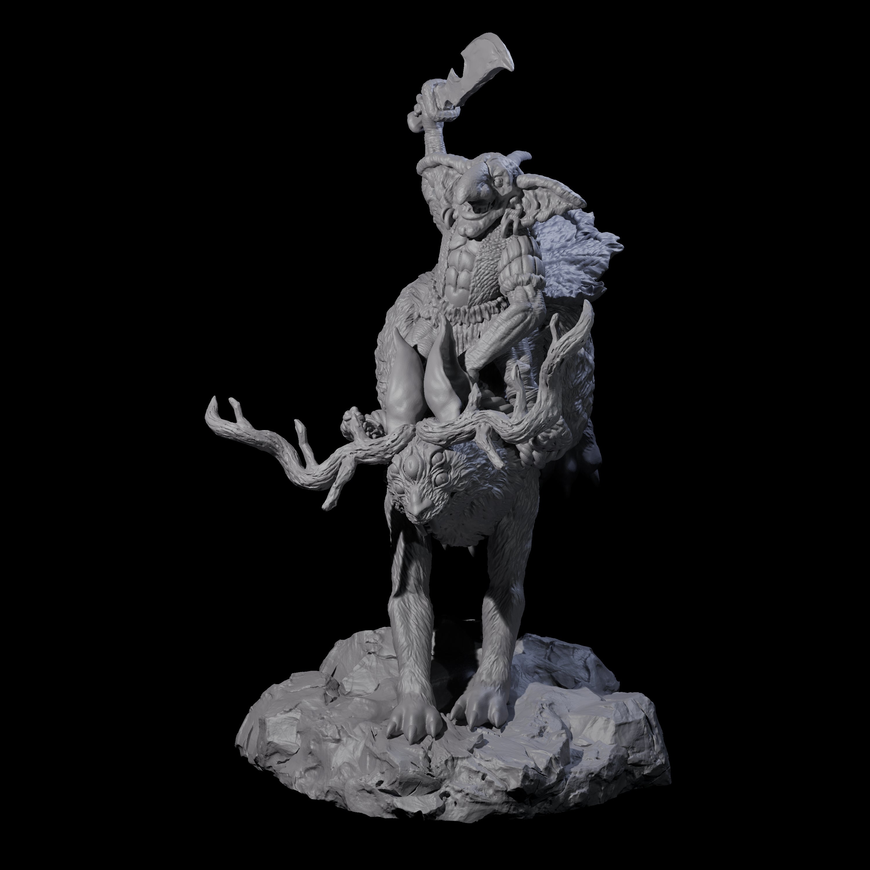 Attacking Goblin on Jackalope C Miniature for Dungeons and Dragons, Pathfinder or other TTRPGs