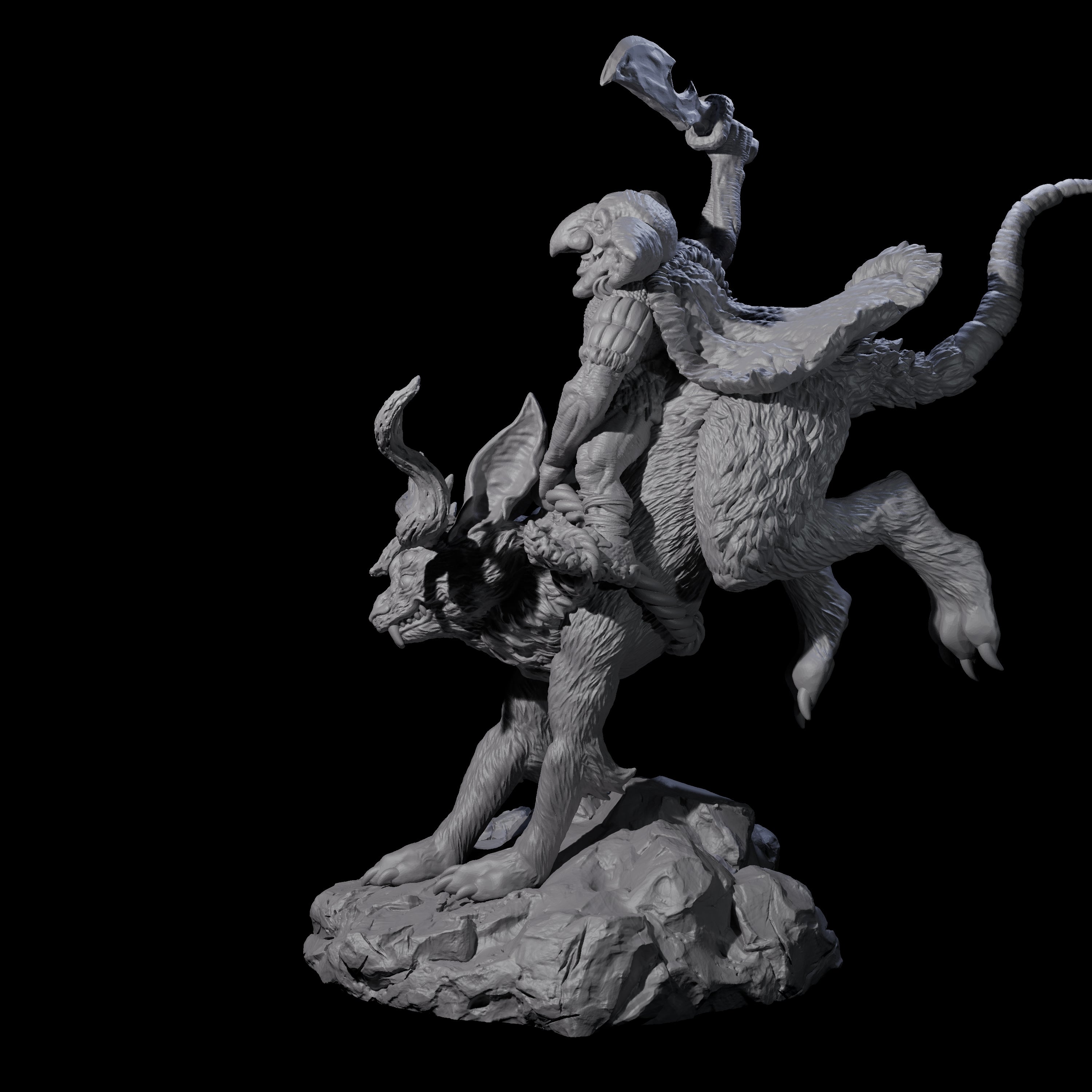 Attacking Goblin on Jackalope C Miniature for Dungeons and Dragons, Pathfinder or other TTRPGs