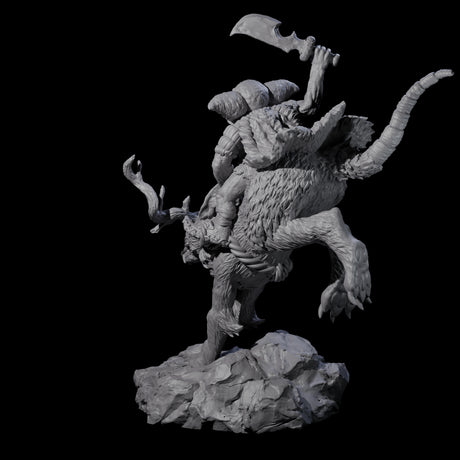 Attacking Goblin on Jackalope C Miniature for Dungeons and Dragons, Pathfinder or other TTRPGs
