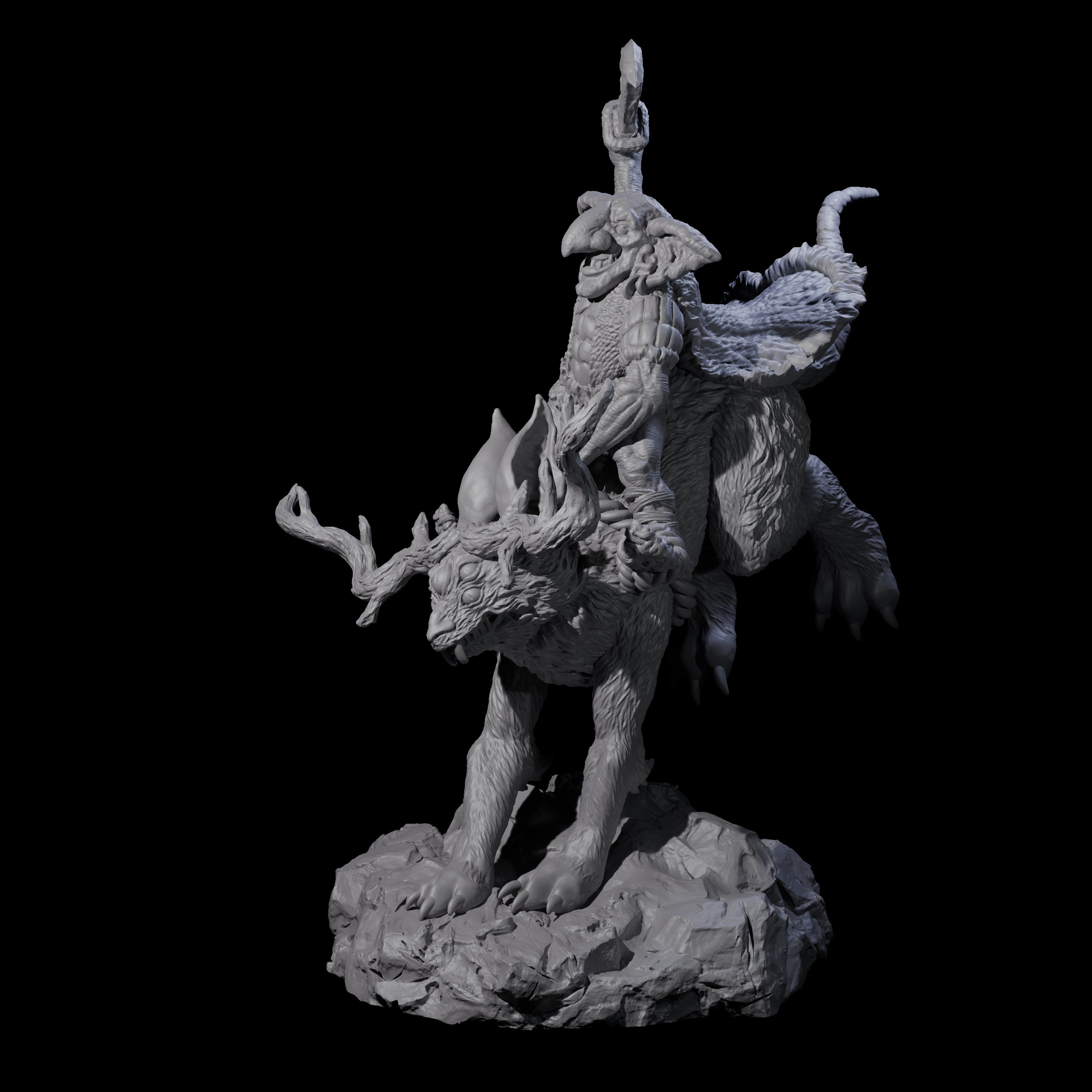 Attacking Goblin on Jackalope C Miniature for Dungeons and Dragons, Pathfinder or other TTRPGs