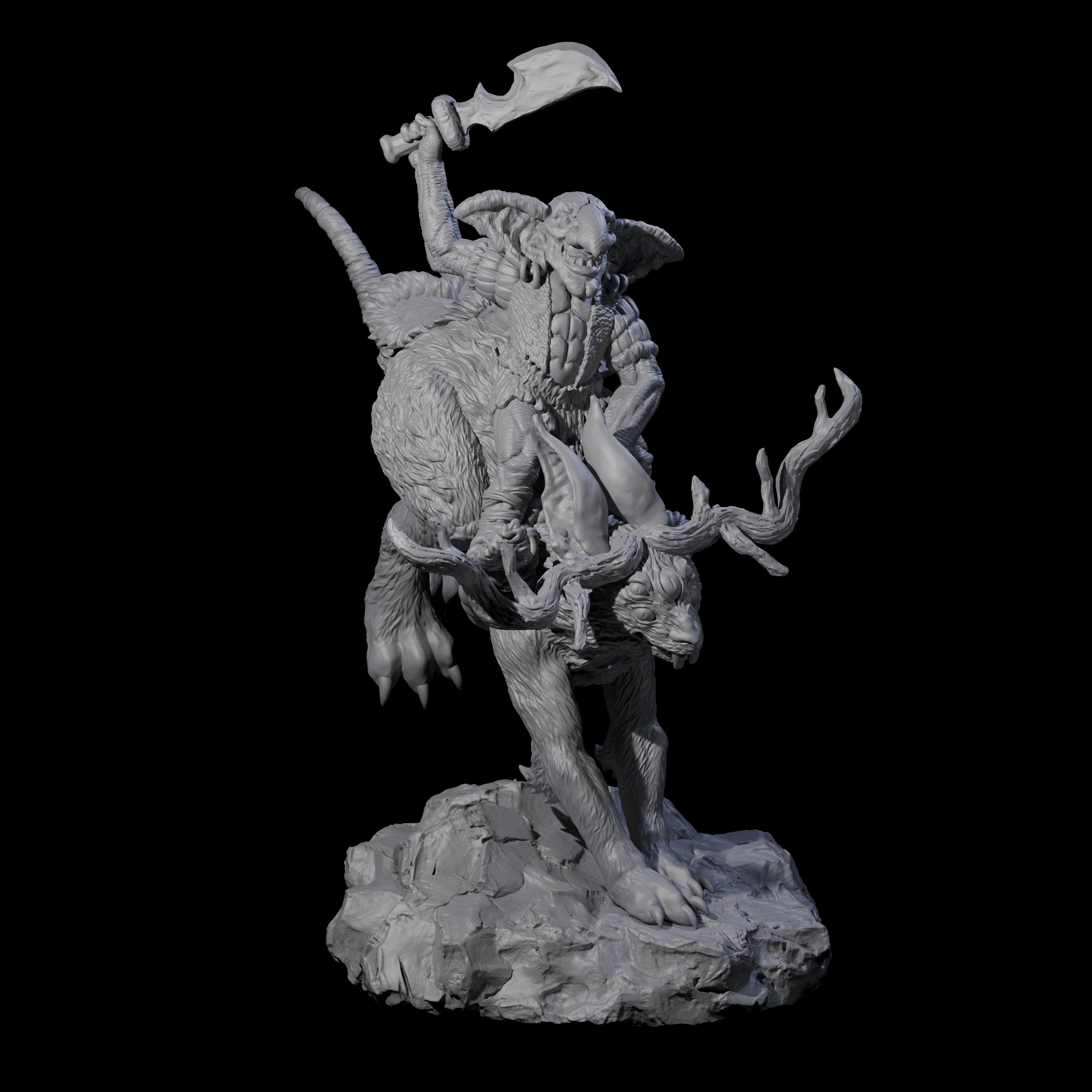 Attacking Goblin on Jackalope C Miniature for Dungeons and Dragons, Pathfinder or other TTRPGs