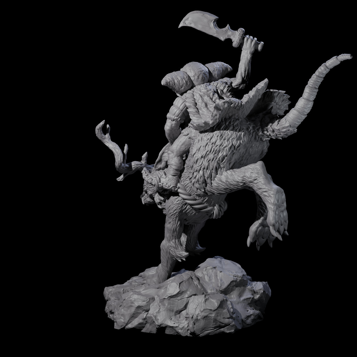 Attacking Goblin on Jackalope C Miniature for Dungeons and Dragons, Pathfinder or other TTRPGs