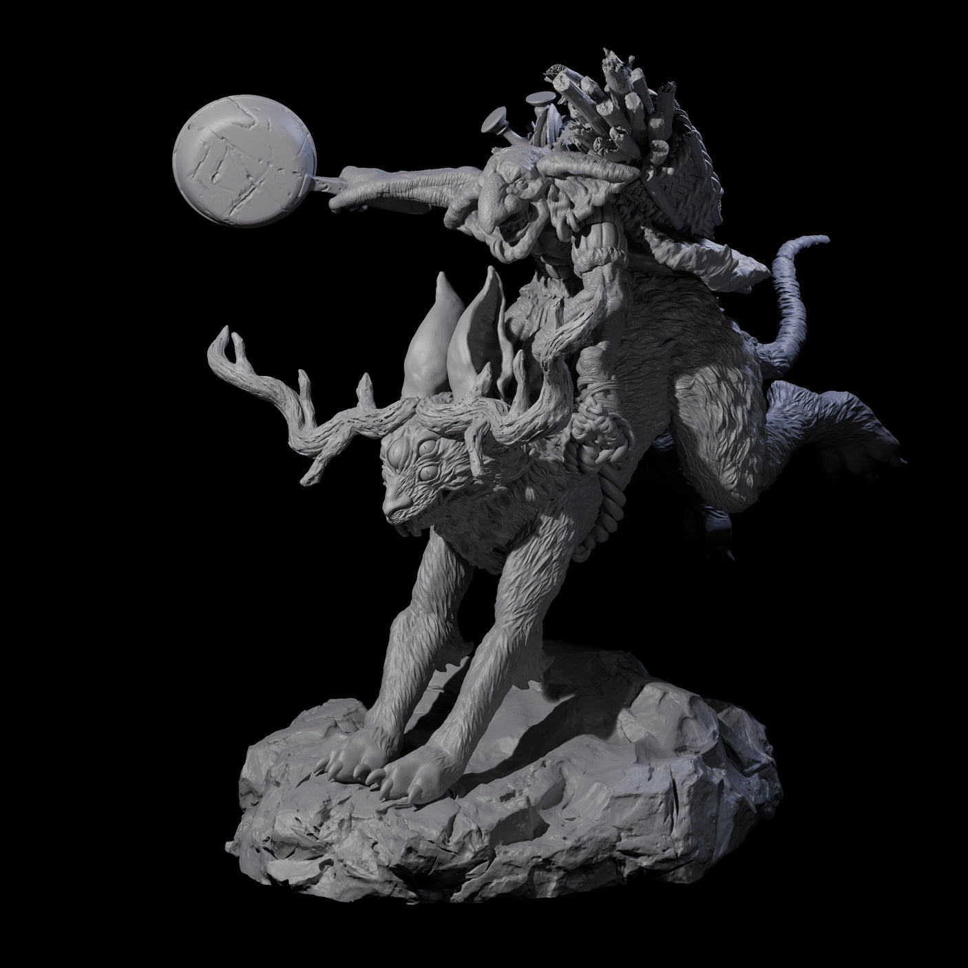 Attacking Goblin on Jackalope D Miniature for Dungeons and Dragons, Pathfinder or other TTRPGs