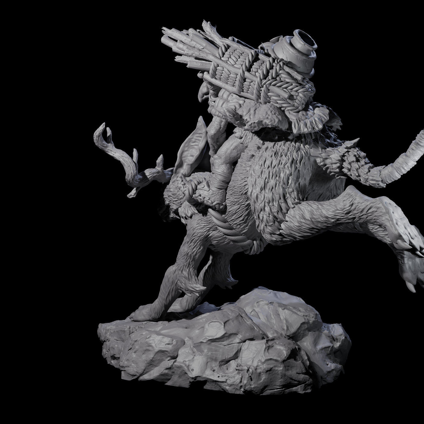 Attacking Goblin on Jackalope D Miniature for Dungeons and Dragons, Pathfinder or other TTRPGs