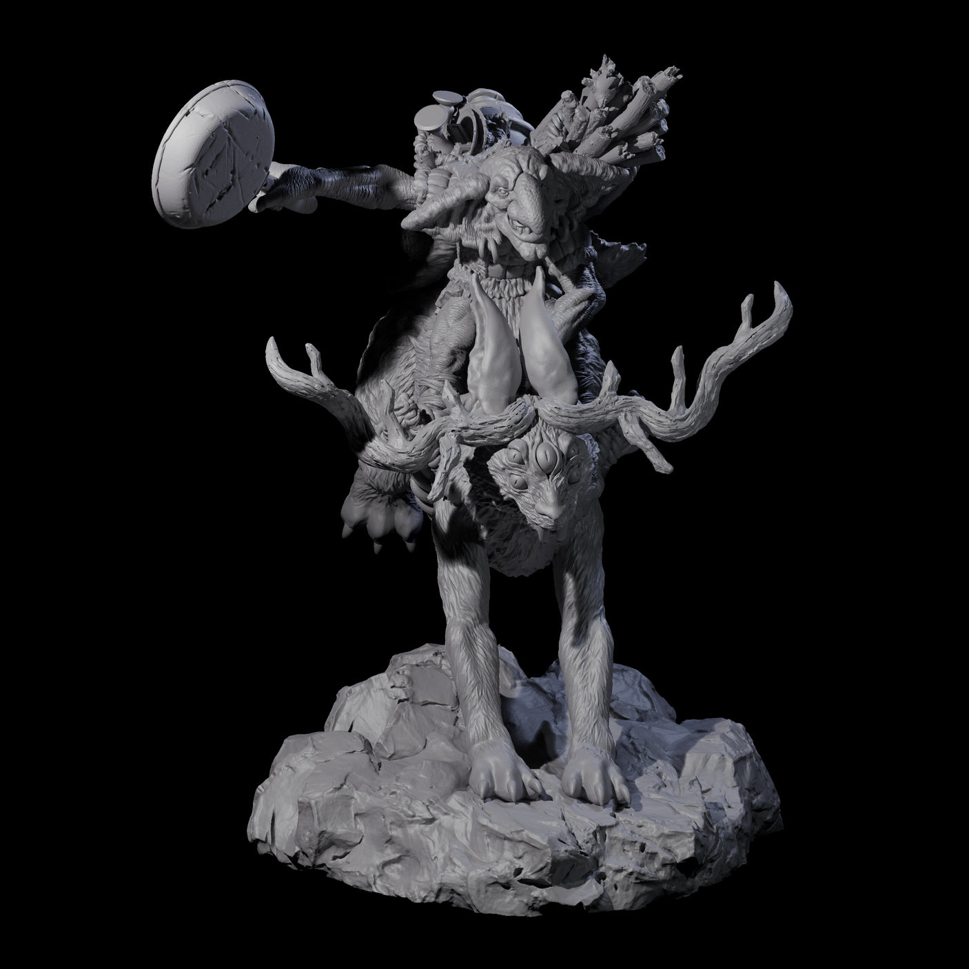 Attacking Goblin on Jackalope D Miniature for Dungeons and Dragons, Pathfinder or other TTRPGs