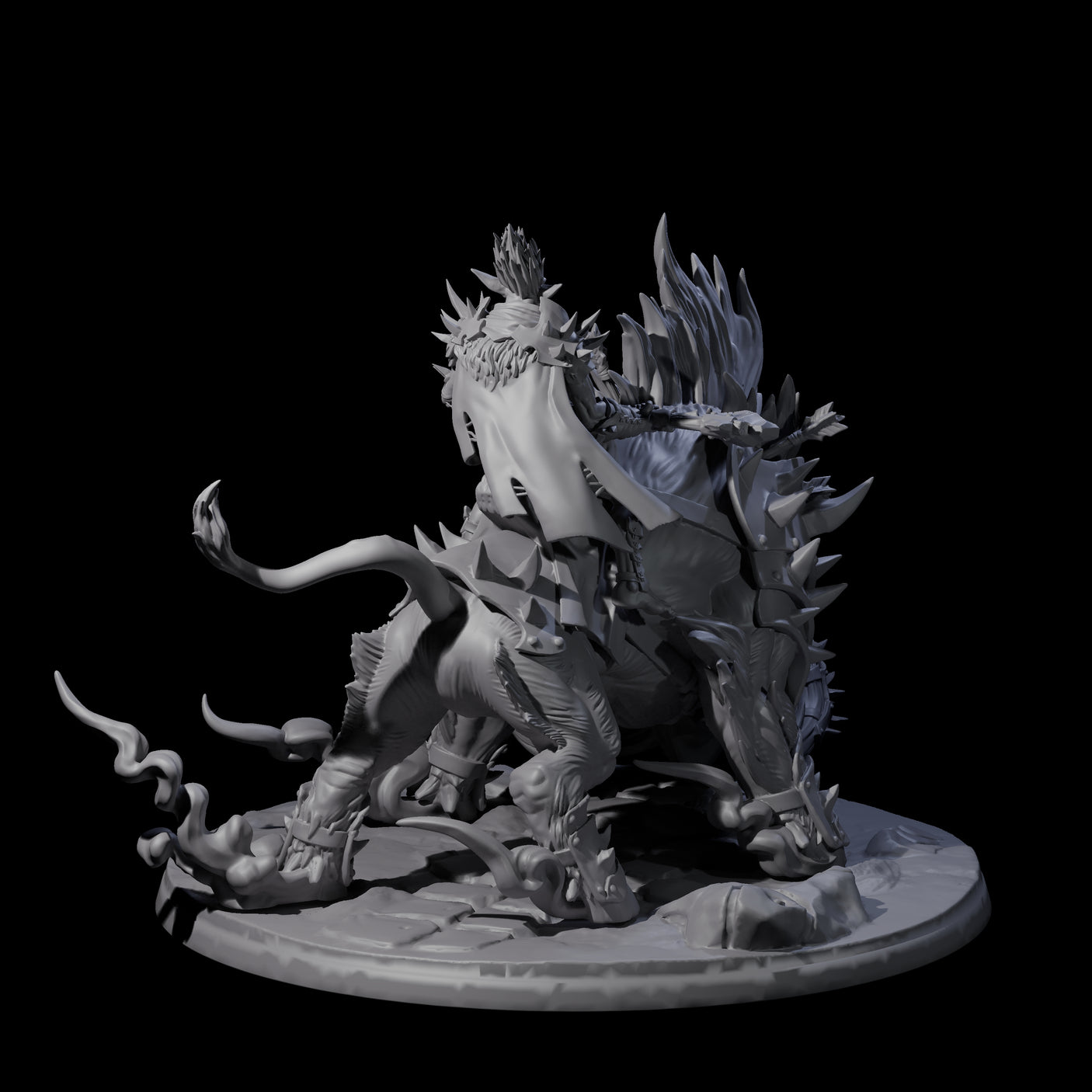 Attacking Hobgoblin Champion on Giant Hog Miniature for Dungeons and Dragons, Pathfinder or other TTRPGs