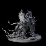 Attacking Hobgoblin Champion on Giant Hog Miniature for Dungeons and Dragons, Pathfinder or other TTRPGs