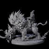 Attacking Hobgoblin Champion on Giant Hog Miniature for Dungeons and Dragons, Pathfinder or other TTRPGs