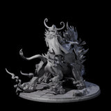 Attacking Hobgoblin Champion on Giant Hog Miniature for Dungeons and Dragons, Pathfinder or other TTRPGs