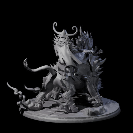 Attacking Hobgoblin Champion on Giant Hog Miniature for Dungeons and Dragons, Pathfinder or other TTRPGs