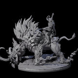 Attacking Hobgoblin Champion on Giant Hog Miniature for Dungeons and Dragons, Pathfinder or other TTRPGs