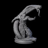 Attacking Snake Charmer Miniature for Dungeons and Dragons, Pathfinder or other TTRPGs