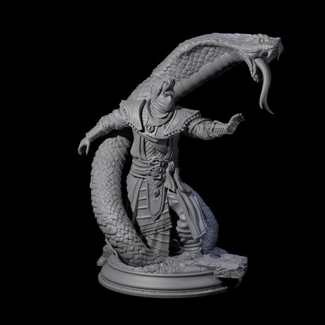 Attacking Snake Charmer Miniature for Dungeons and Dragons, Pathfinder or other TTRPGs