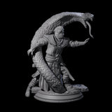 Attacking Snake Charmer Miniature for Dungeons and Dragons, Pathfinder or other TTRPGs