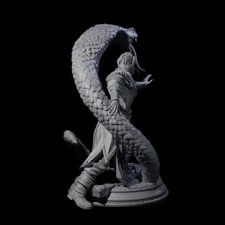 Attacking Snake Charmer Miniature for Dungeons and Dragons, Pathfinder or other TTRPGs