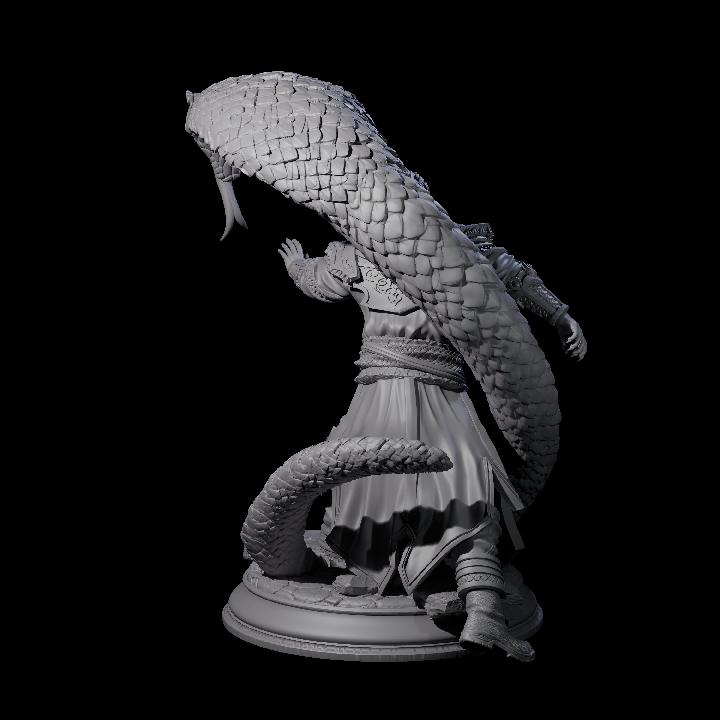 Attacking Snake Charmer Miniature for Dungeons and Dragons, Pathfinder or other TTRPGs