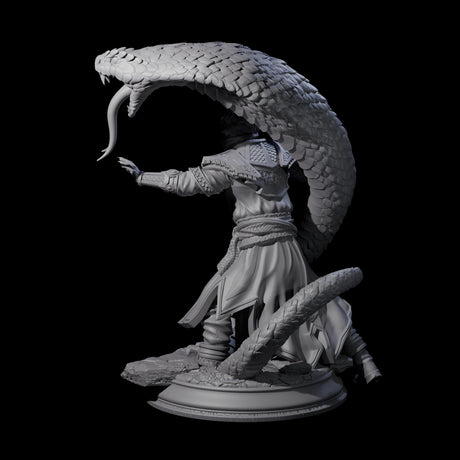 Attacking Snake Charmer Miniature for Dungeons and Dragons, Pathfinder or other TTRPGs