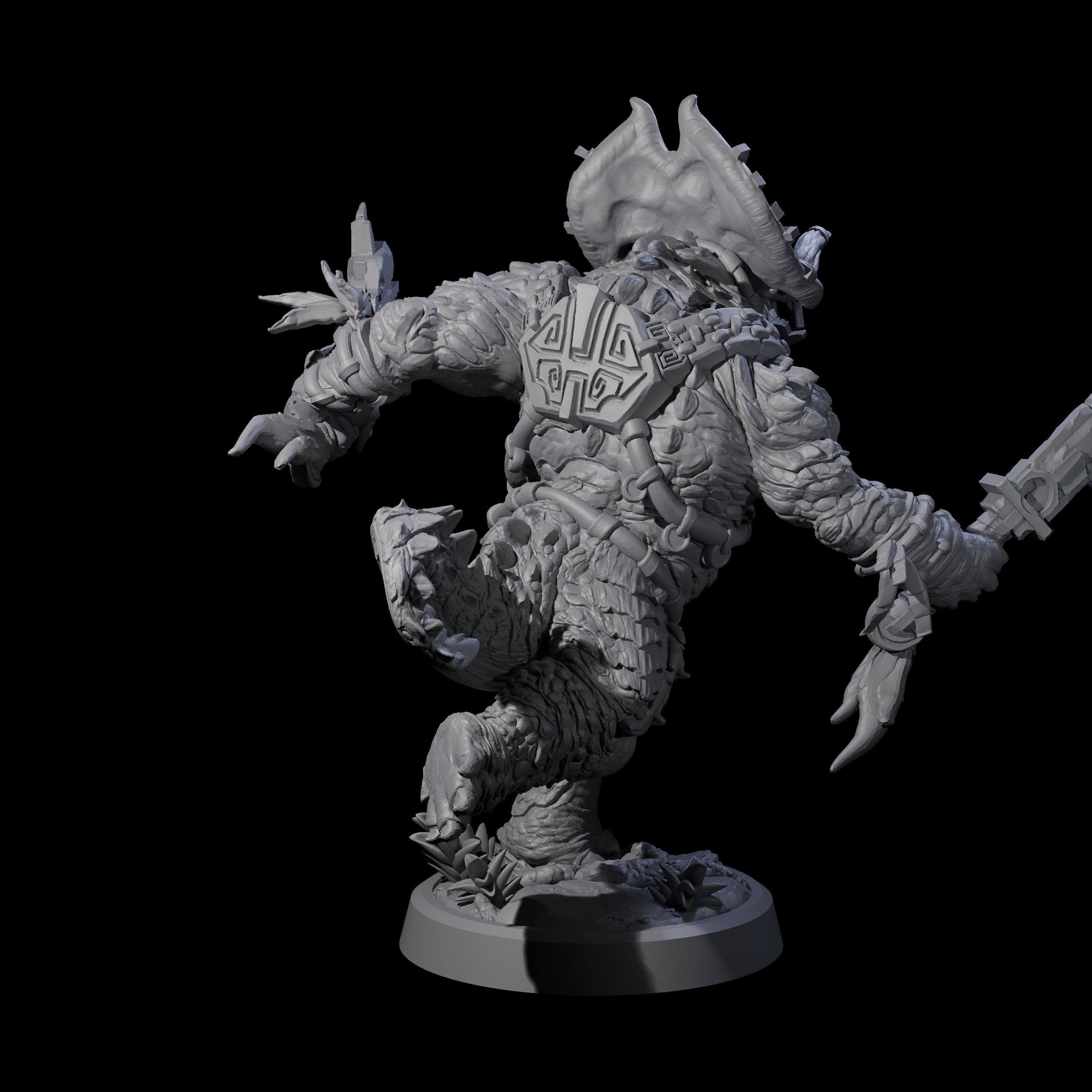 Attacking Triceratops Warrior A Miniature for Dungeons and Dragons, Pathfinder or other TTRPGs