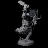 Attacking Triceratops Warrior B Miniature for Dungeons and Dragons, Pathfinder or other TTRPGs