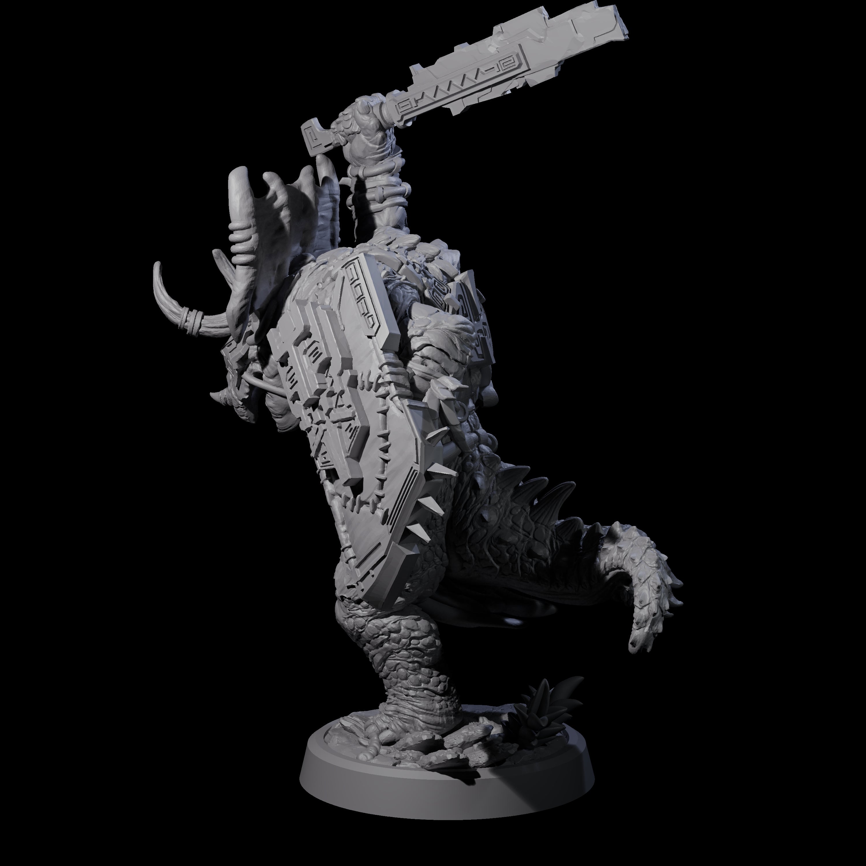 Attacking Triceratops Warrior B Miniature for Dungeons and Dragons, Pathfinder or other TTRPGs