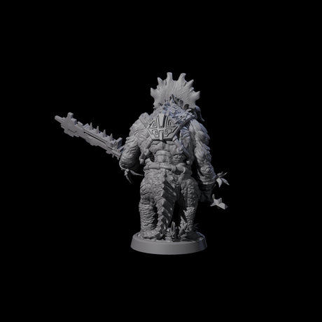 Attacking Triceratops Warrior C Miniature for Dungeons and Dragons, Pathfinder or other TTRPGs