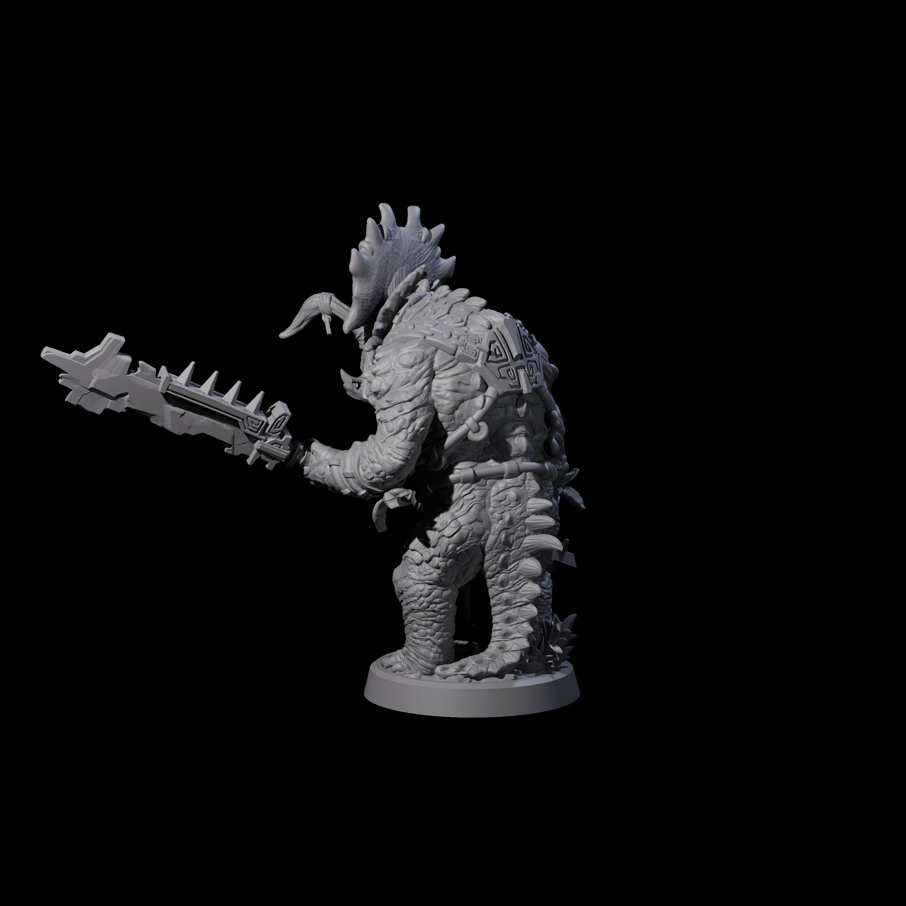 Attacking Triceratops Warrior C Miniature for Dungeons and Dragons, Pathfinder or other TTRPGs
