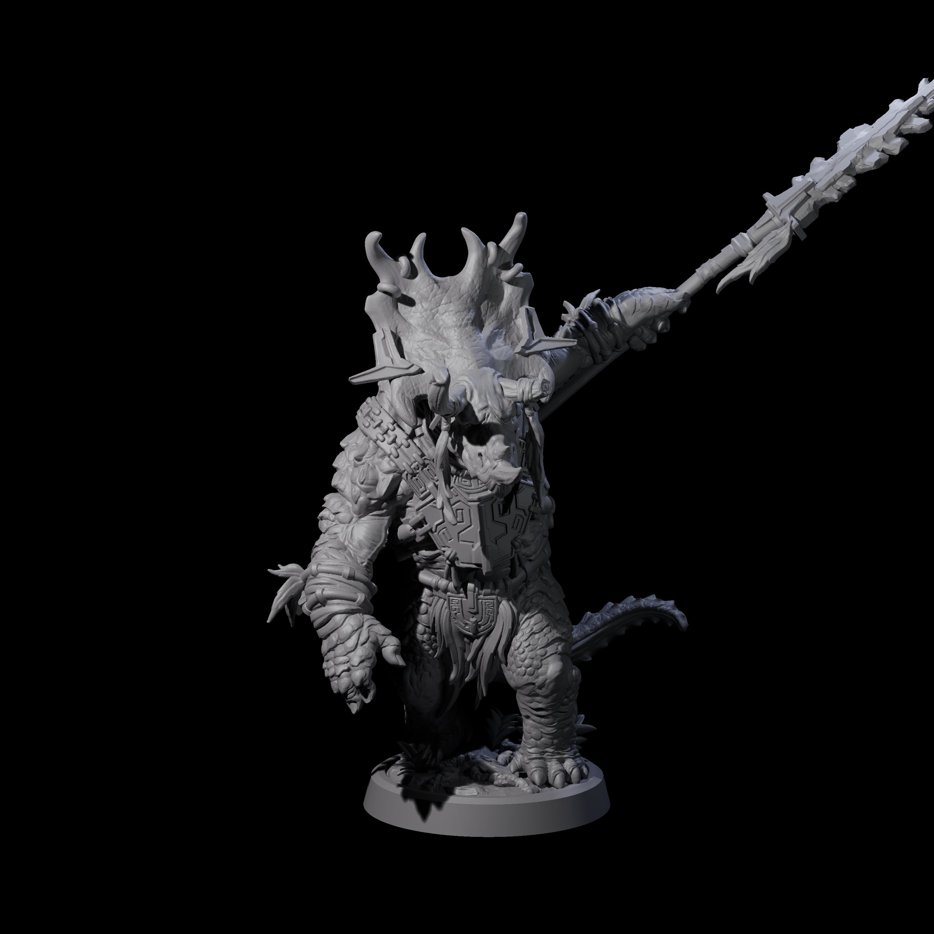 Attacking Triceratops Warrior D Miniature for Dungeons and Dragons, Pathfinder or other TTRPGs