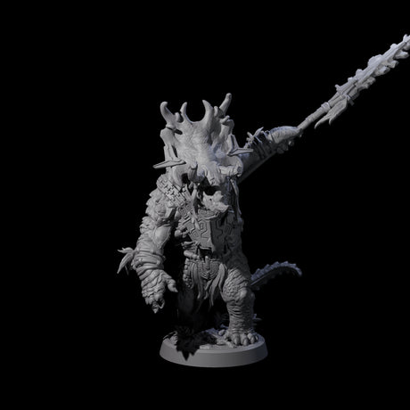 Attacking Triceratops Warrior D Miniature for Dungeons and Dragons, Pathfinder or other TTRPGs