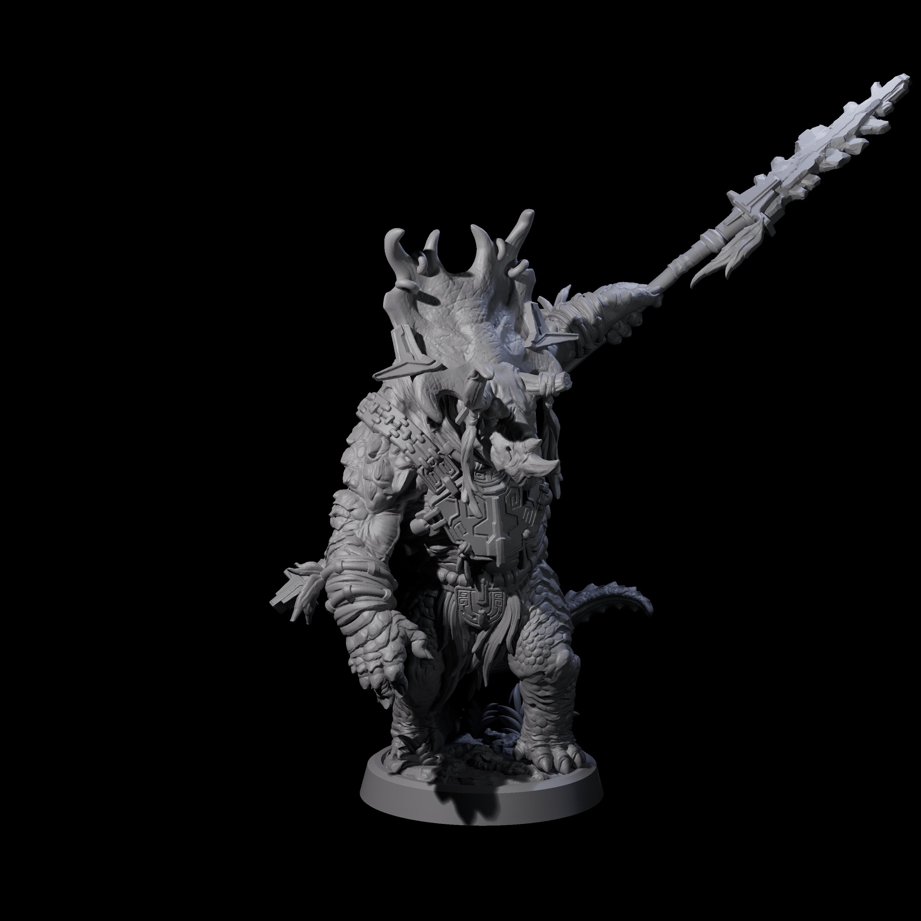 Attacking Triceratops Warrior D Miniature for Dungeons and Dragons, Pathfinder or other TTRPGs