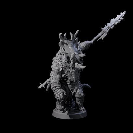 Attacking Triceratops Warrior D Miniature for Dungeons and Dragons, Pathfinder or other TTRPGs