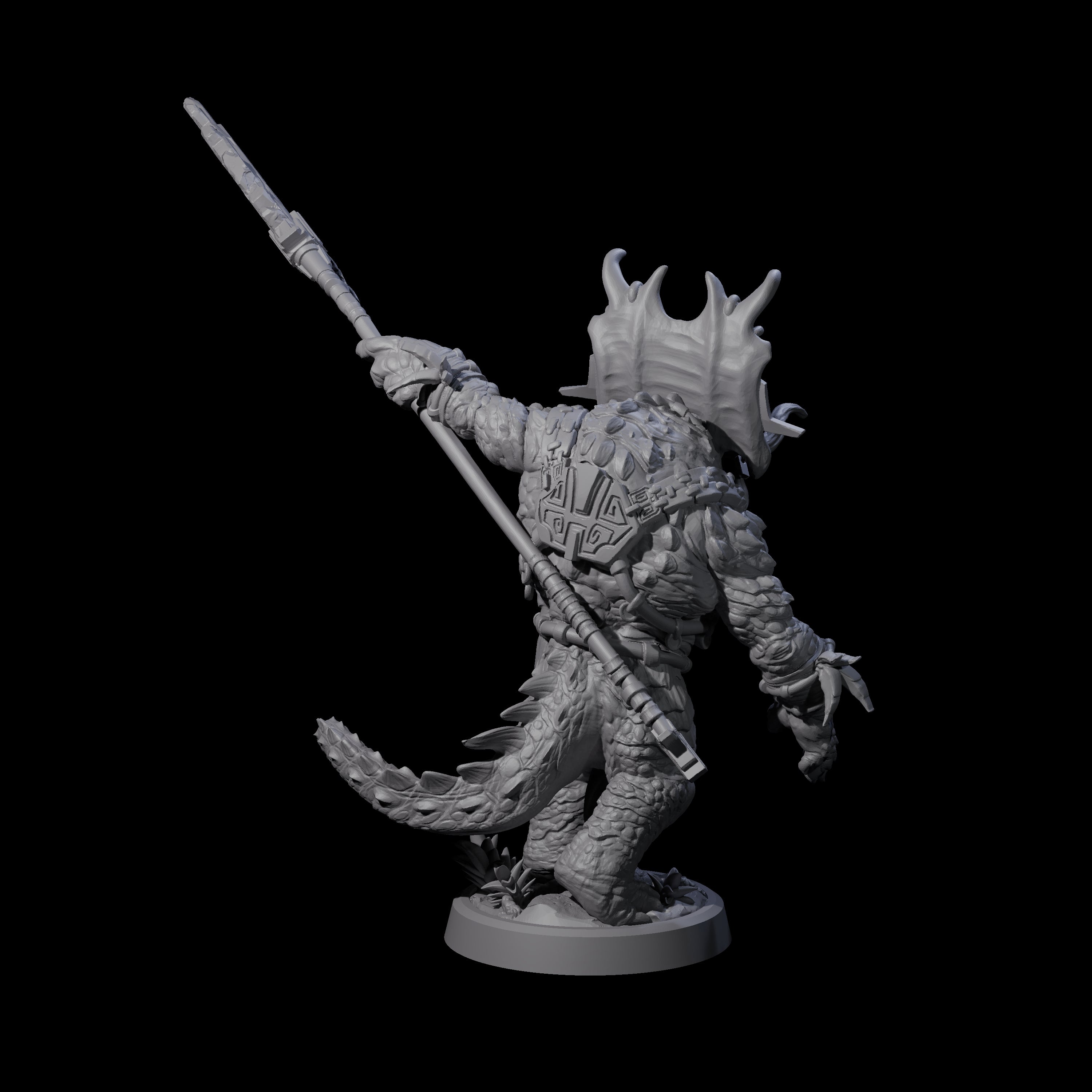 Attacking Triceratops Warrior D Miniature for Dungeons and Dragons, Pathfinder or other TTRPGs