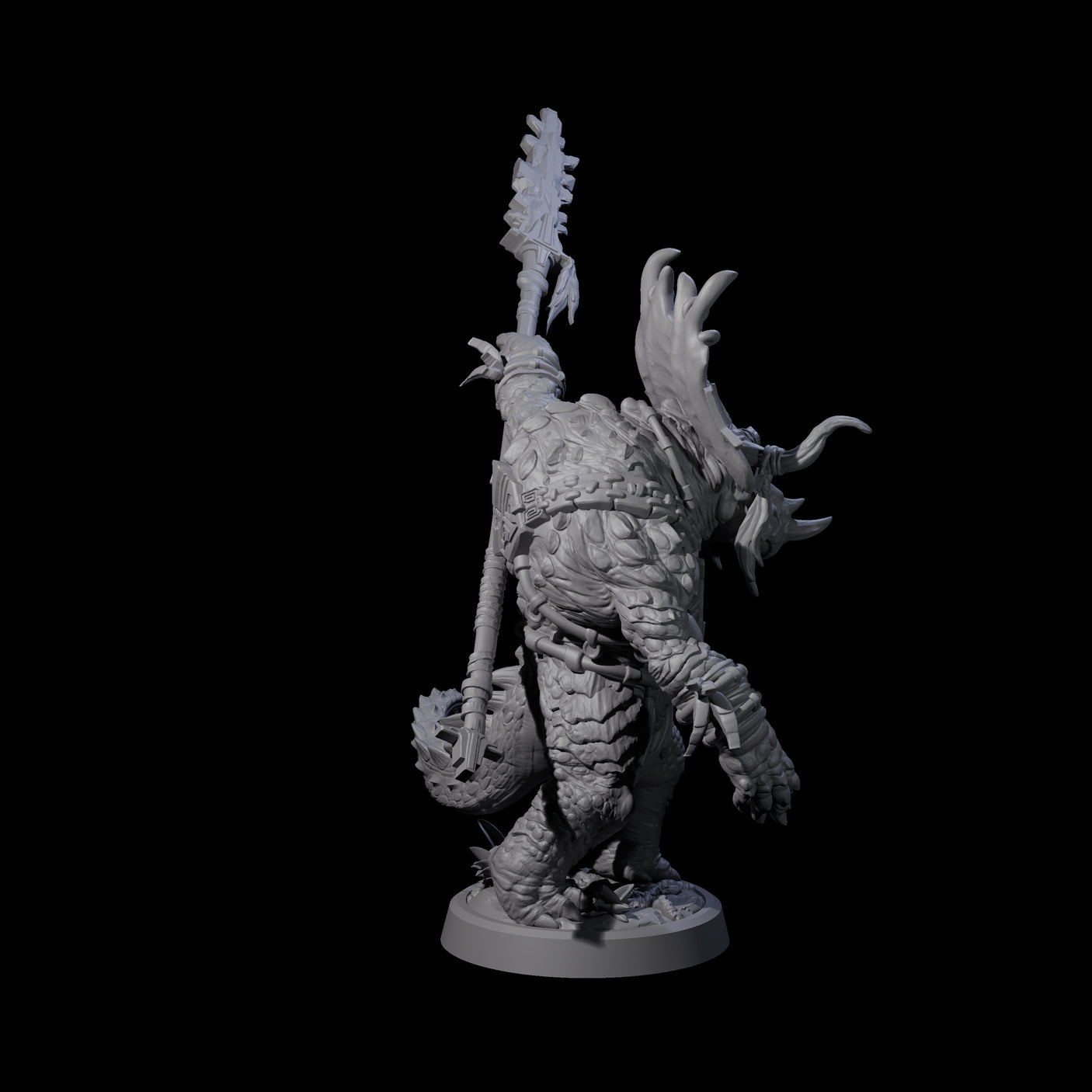 Attacking Triceratops Warrior D Miniature for Dungeons and Dragons, Pathfinder or other TTRPGs