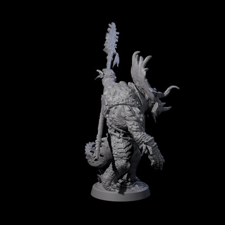 Attacking Triceratops Warrior D Miniature for Dungeons and Dragons, Pathfinder or other TTRPGs