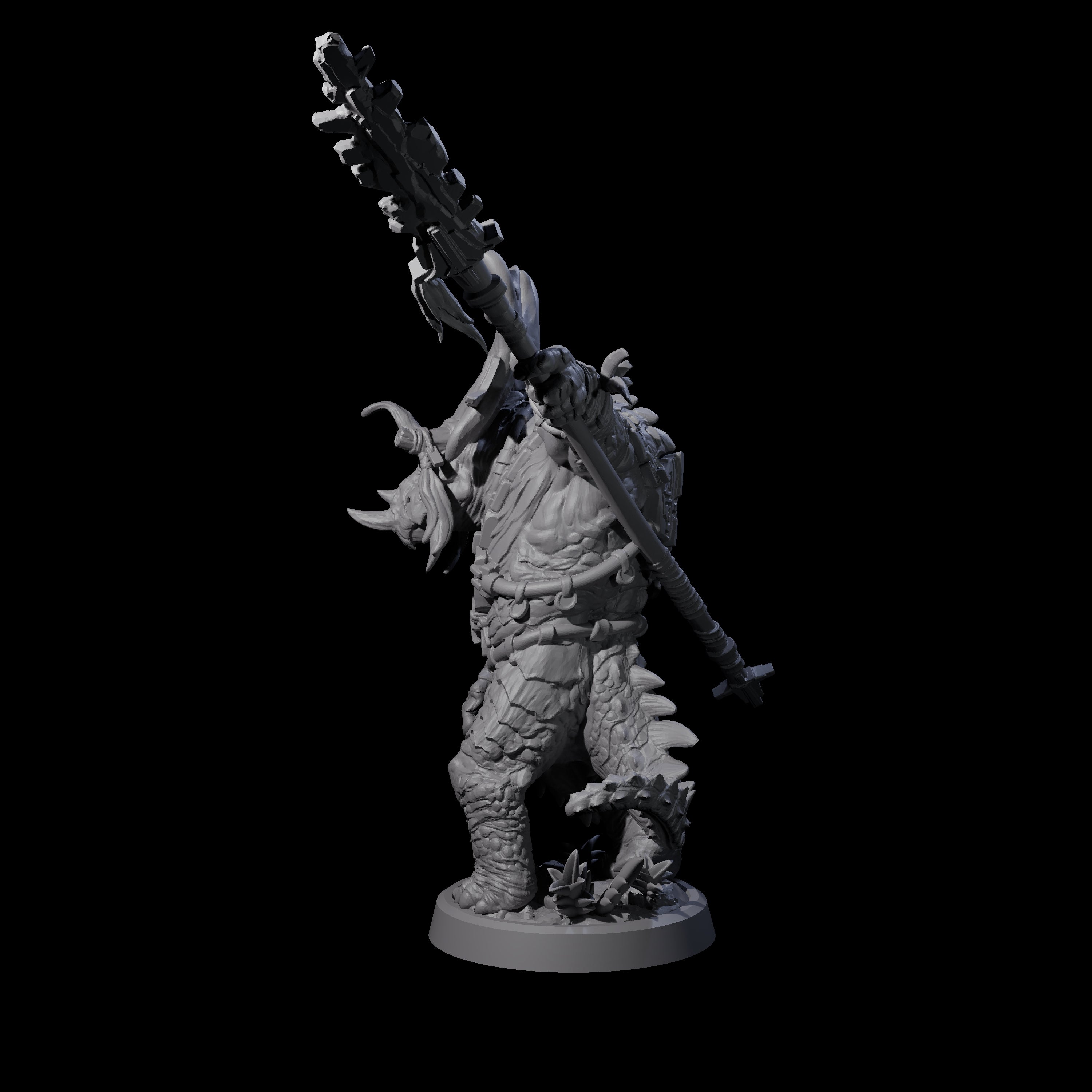 Attacking Triceratops Warrior D Miniature for Dungeons and Dragons, Pathfinder or other TTRPGs