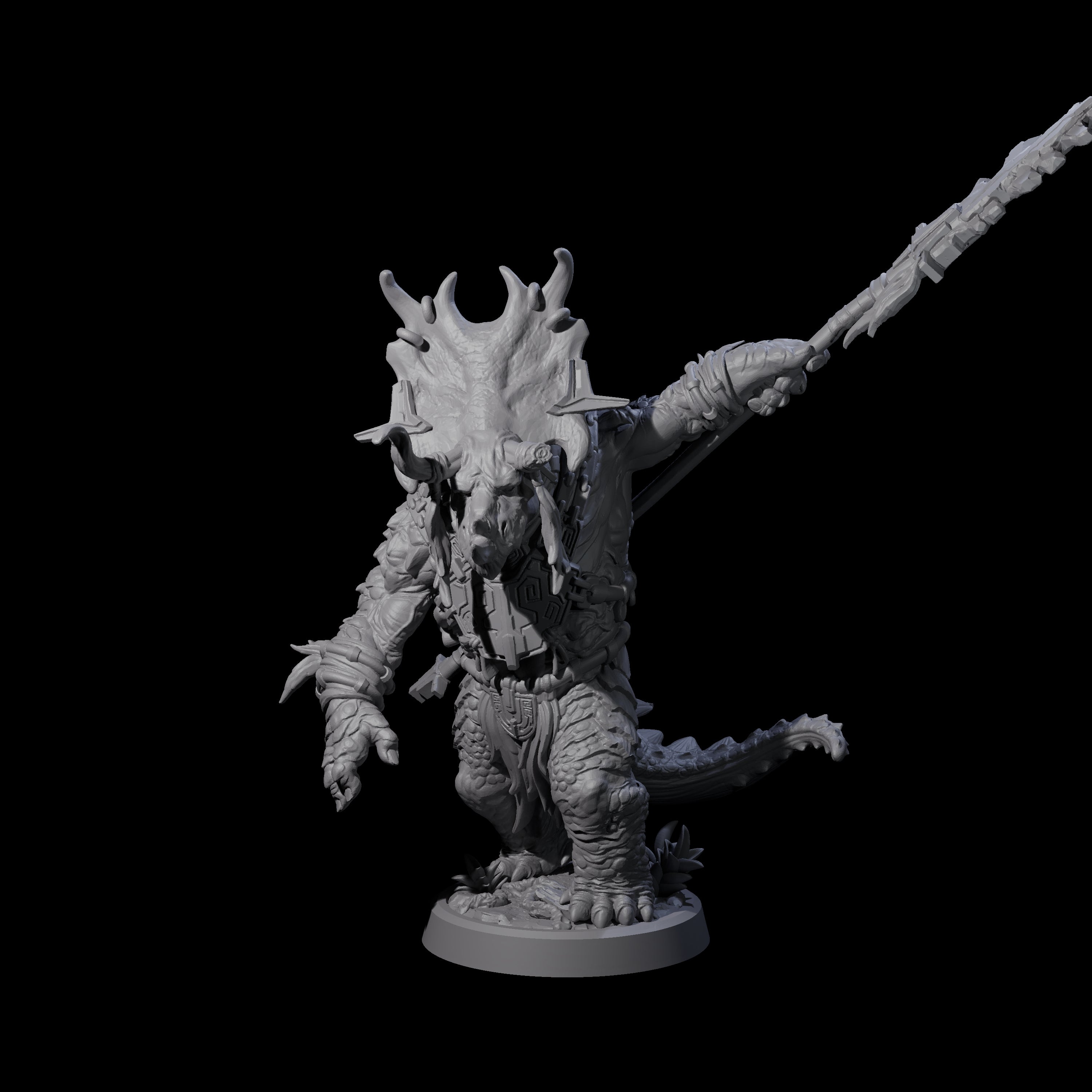 Attacking Triceratops Warrior D Miniature for Dungeons and Dragons, Pathfinder or other TTRPGs