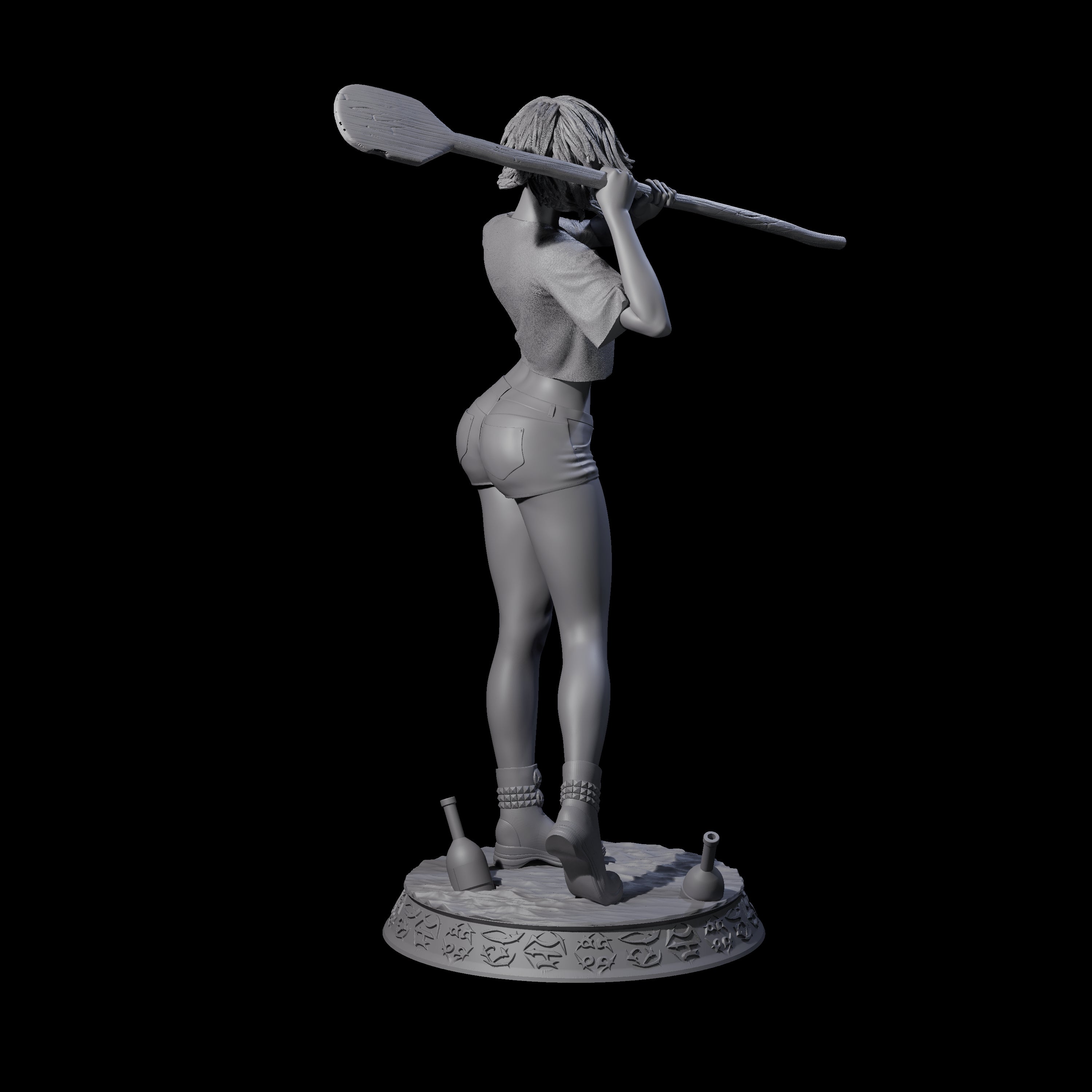 Aurora - Oar Swinging Heroine Miniature for Dungeons and Dragons, Pathfinder or other TTRPGs