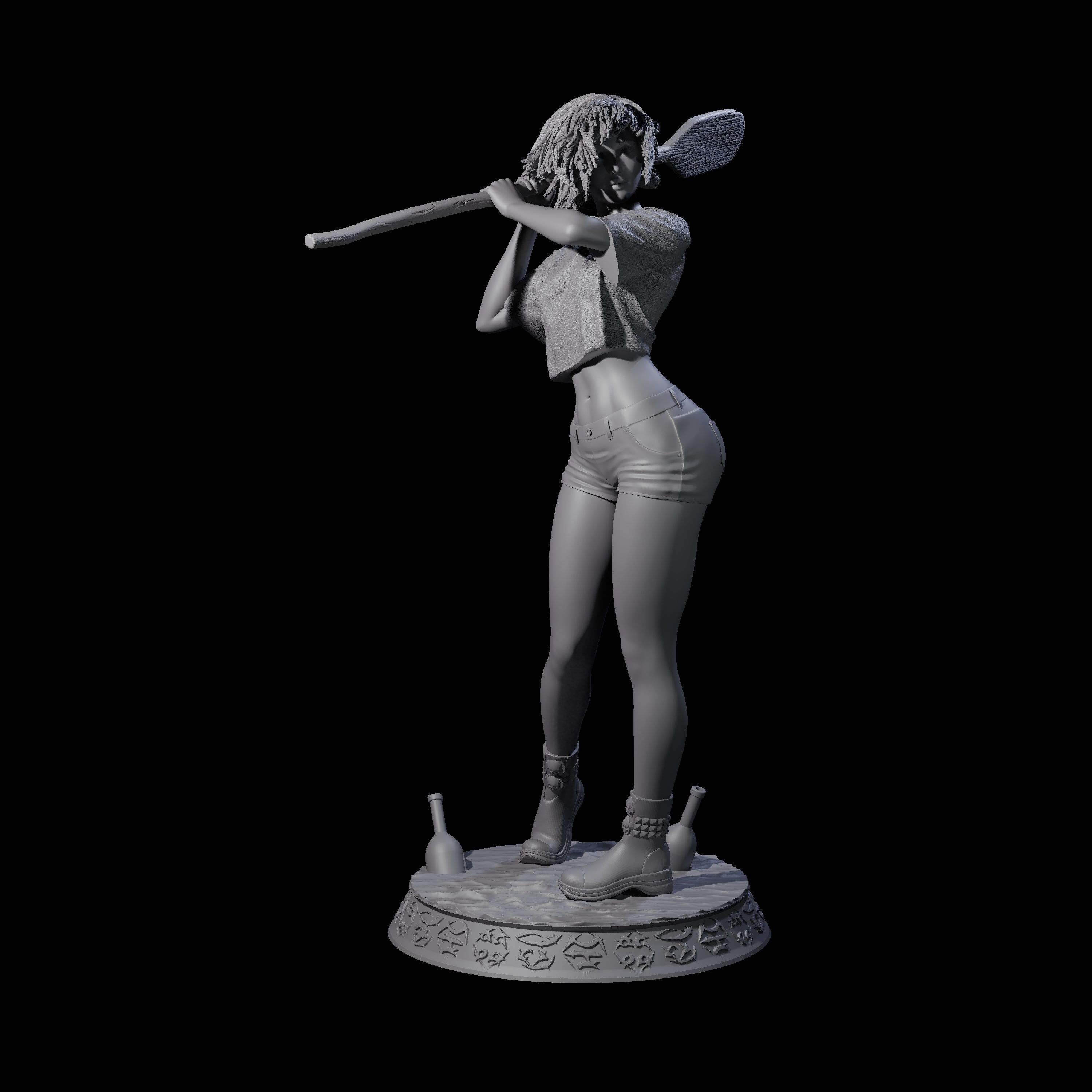 Aurora - Oar Swinging Heroine Miniature for Dungeons and Dragons, Pathfinder or other TTRPGs