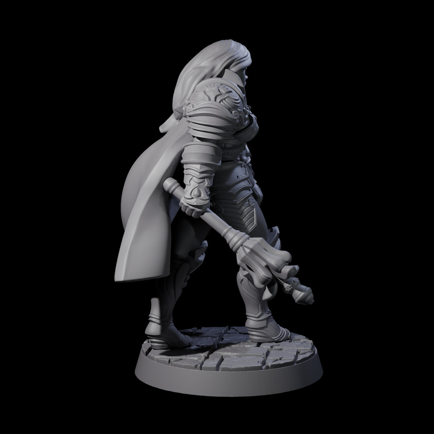 Awed Mace Fighter Miniature for Dungeons and Dragons, Pathfinder or other TTRPGs