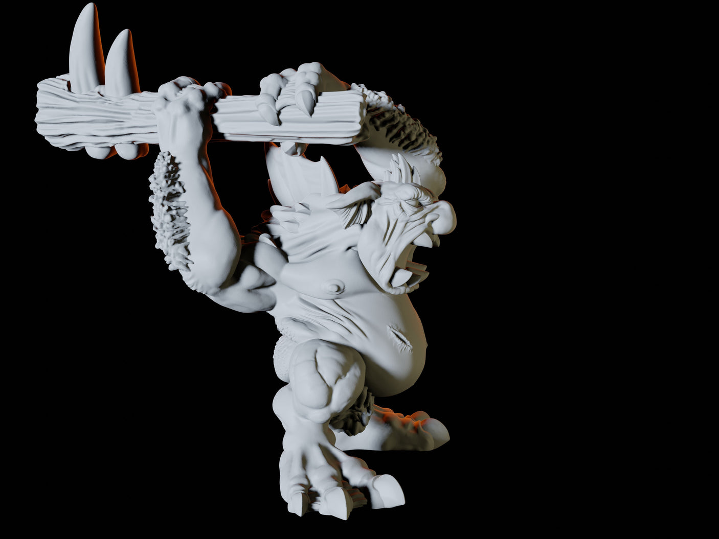 Axe Troll Type B Miniature for Dungeons and Dragons, Pathfinder or other TTRPGs