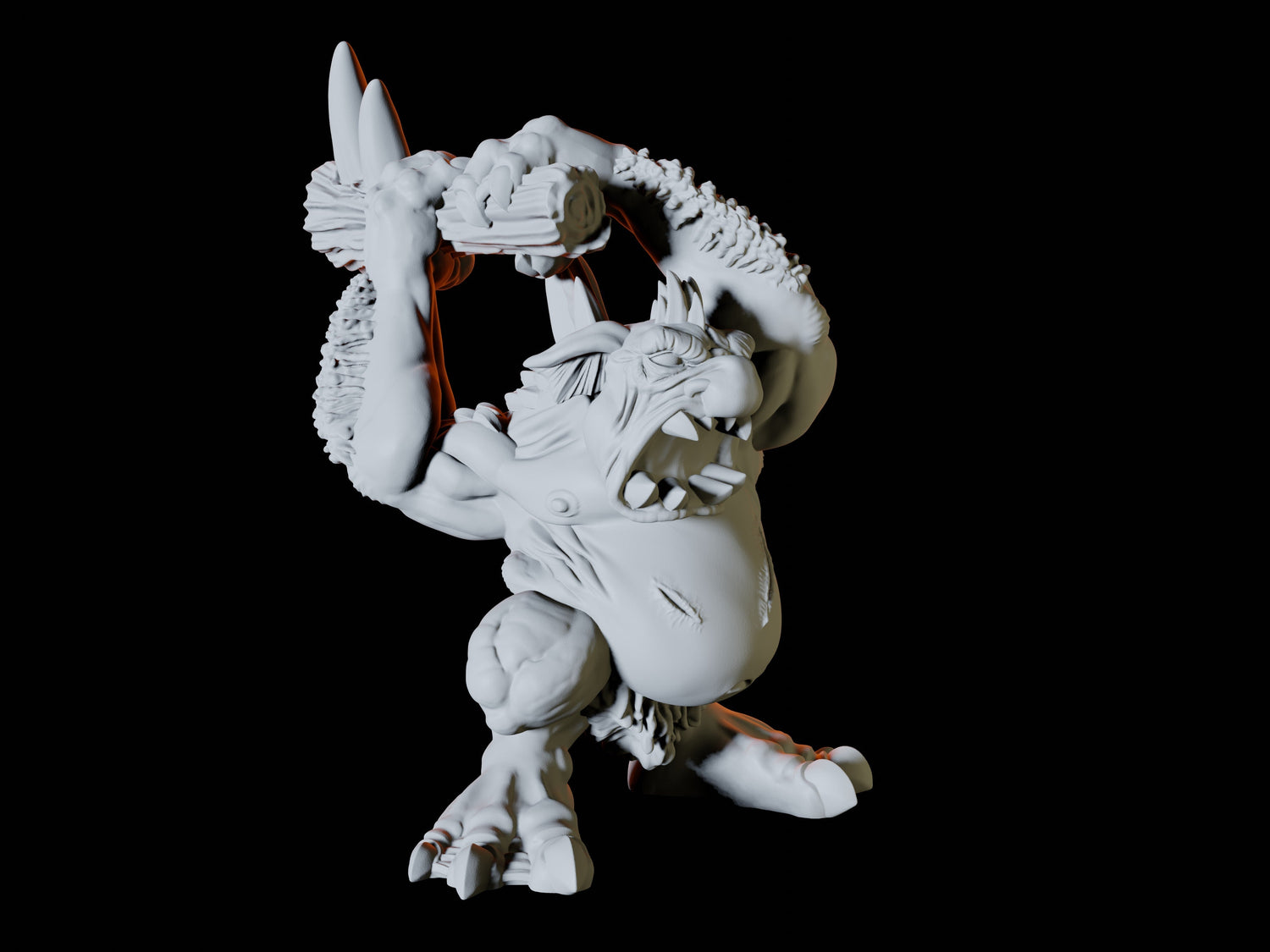 Axe Troll Type B Miniature for Dungeons and Dragons, Pathfinder or other TTRPGs