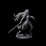 Ayama - Flowing Fighter Miniature for Dungeons and Dragons, Pathfinder or other TTRPGs