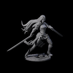 Ayama - Flowing Fighter Miniature for Dungeons and Dragons, Pathfinder or other TTRPGs