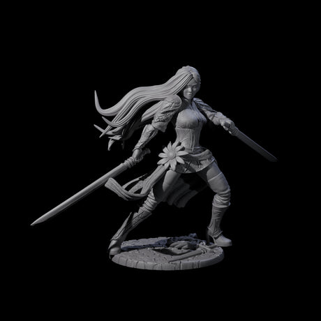 Ayama - Flowing Fighter Miniature for Dungeons and Dragons, Pathfinder or other TTRPGs
