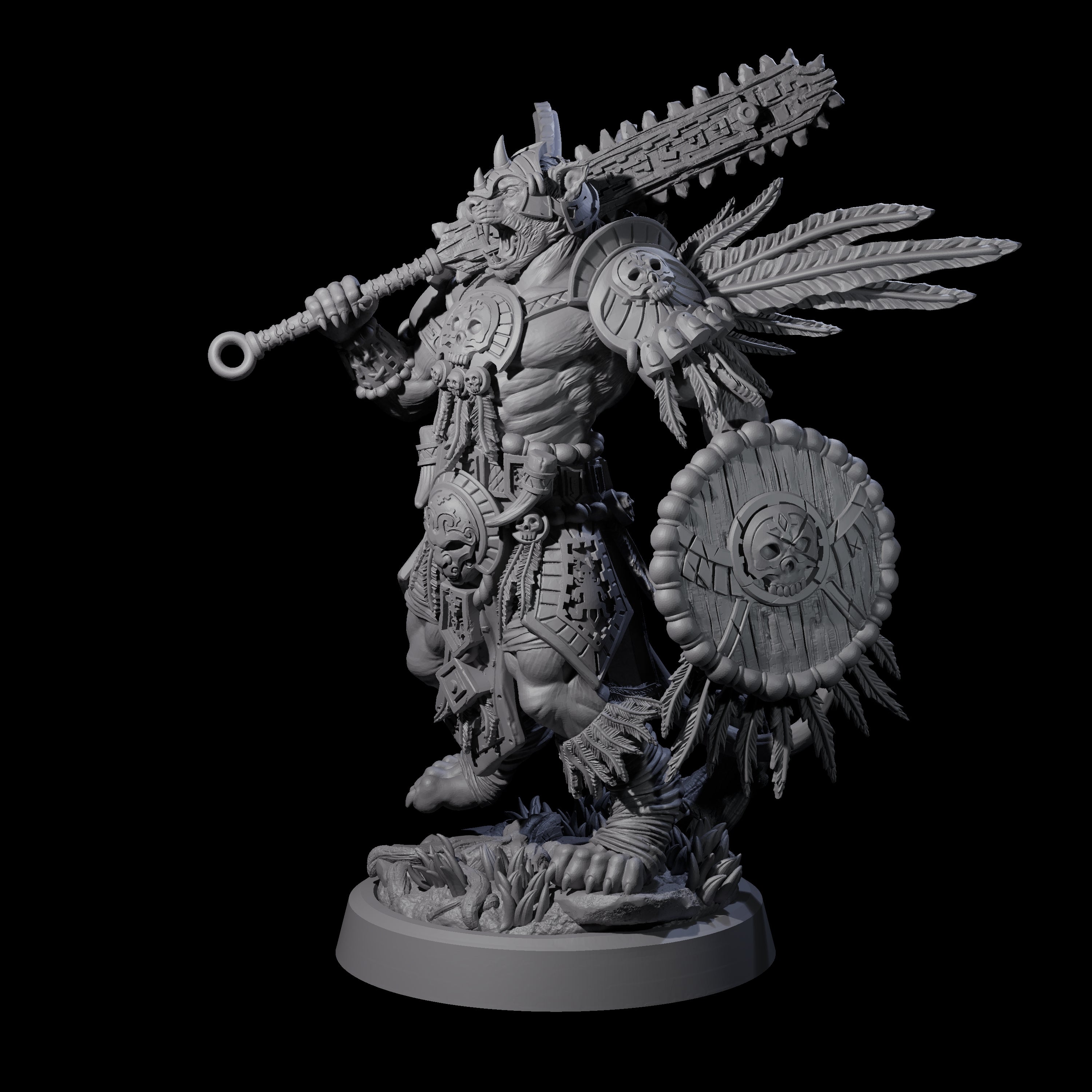 Aztec Inspired Great Leonin Warrior Miniature for Dungeons and Dragons, Pathfinder or other TTRPGs