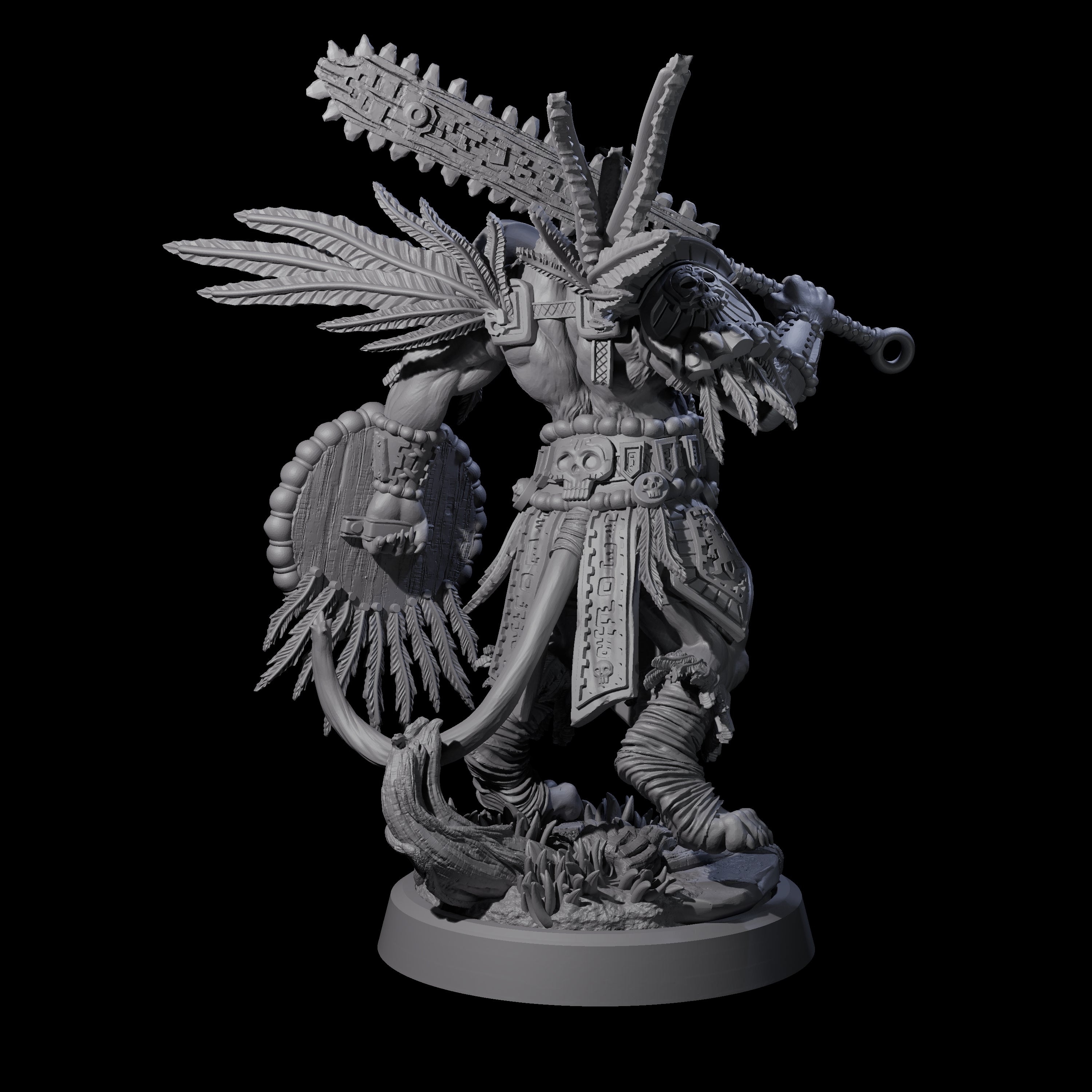 Aztec Inspired Great Leonin Warrior Miniature for Dungeons and Dragons, Pathfinder or other TTRPGs