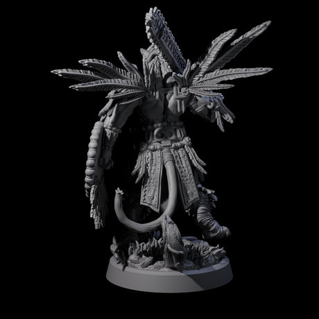 Aztec Inspired Great Leonin Warrior Miniature for Dungeons and Dragons, Pathfinder or other TTRPGs