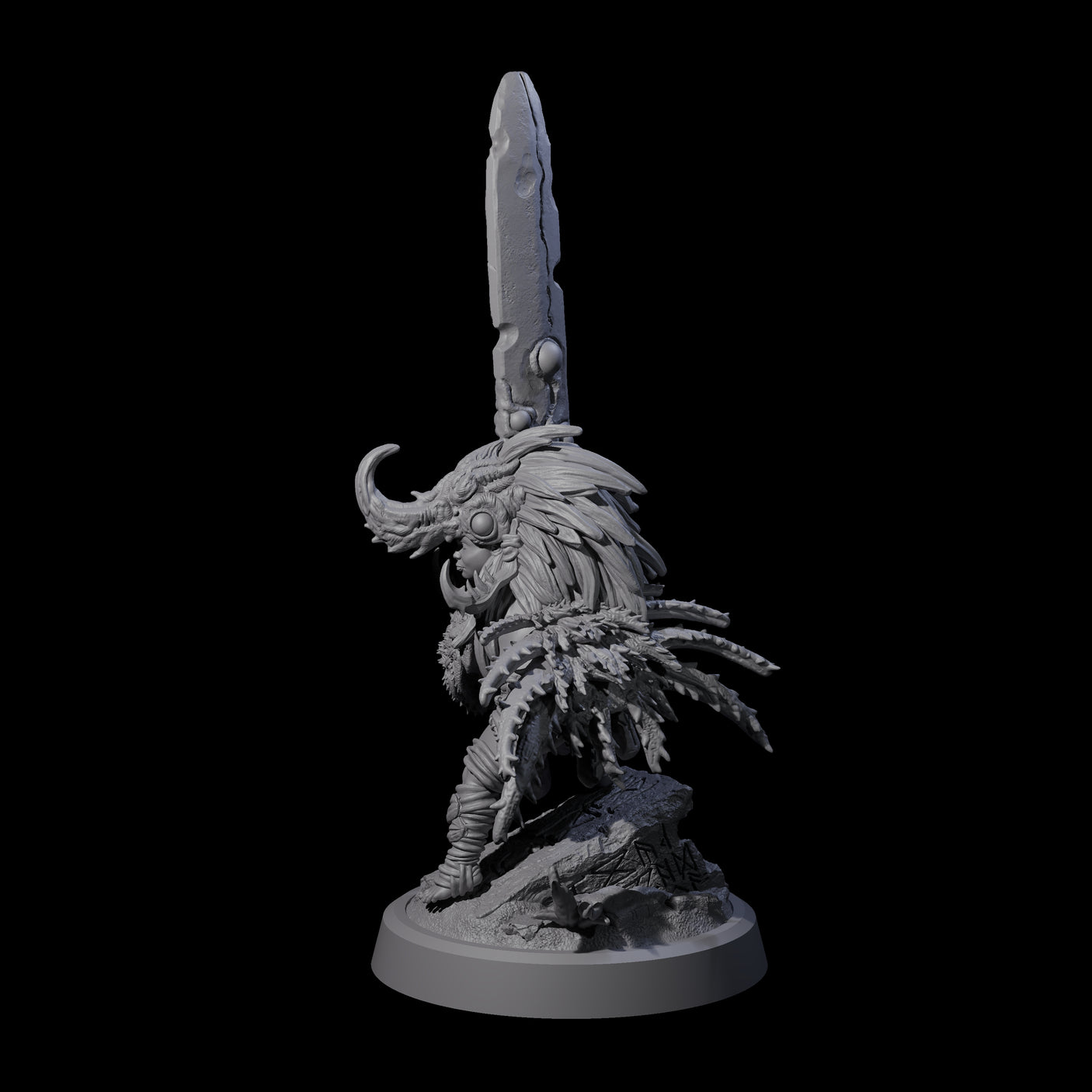 Aztec Inspired Halfing Fighter Miniature for Dungeons and Dragons, Pathfinder or other TTRPGs